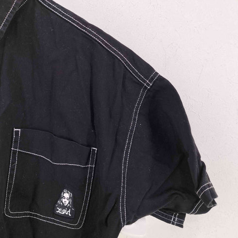 エックスガール X-girl TWILL FACE EMBROIDERY S/S SHIRT レディース import:S