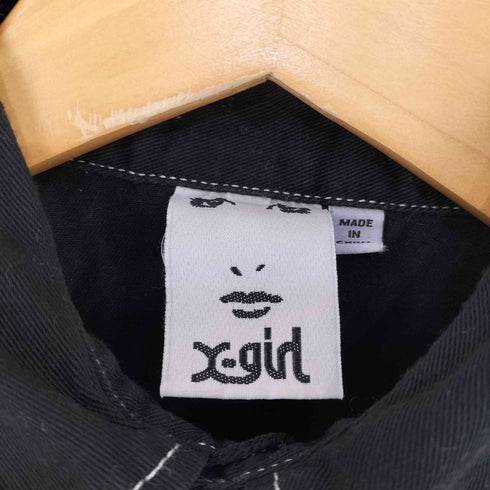 エックスガール X-girl TWILL FACE EMBROIDERY S/S SHIRT レディース import:S