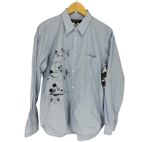 コムデギャルソンオムドゥ COMME des GARCONS HOMME DEUX AD2020 20AW キャラクタープリントストライプシャツ メンズ M