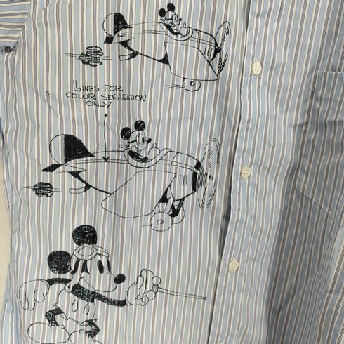 コムデギャルソンオムドゥ COMME des GARCONS HOMME DEUX AD2020 20AW キャラクタープリントストライプシャツ メンズ M