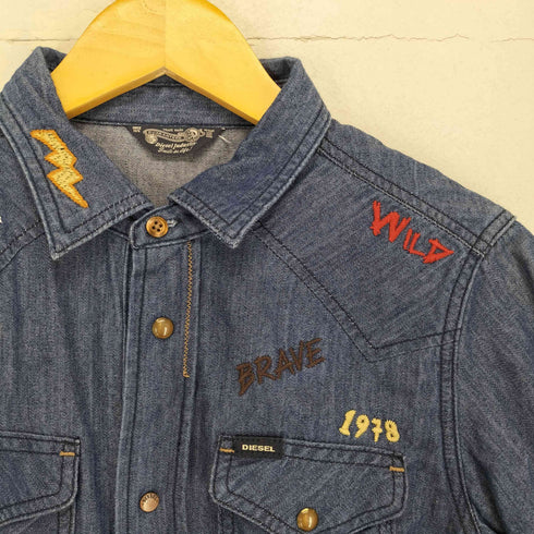 ディーゼル DIESEL 90~00S 刺繍デニムウエスタンシャツ メンズ S