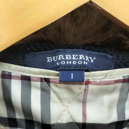 バーバリーロンドン BURBERRY LONDON ラビットファーノバチェックライナー付きフルジップニット レディース 1