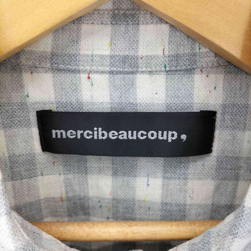 メルシーボークー mercibeaucoup コットン ネップ加工 チェック S/S シャツ メンズ JPN:3