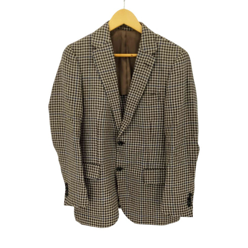 シンプリシテプリュス SIMPLICITE PLUS MARLING&EVNS ウール リネン チェック 2B テーラードジャケット メンズ