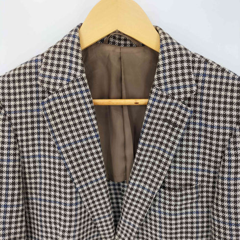 シンプリシテプリュス SIMPLICITE PLUS MARLING&EVNS ウール リネン チェック 2B テーラードジャケット メンズ