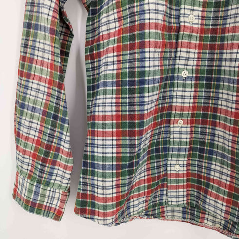 ラルフローレン RALPH LAUREN The Big Shirt 90s ポニー刺繍 インド綿 マドラスチェック ボタンダウンシャツ メンズ