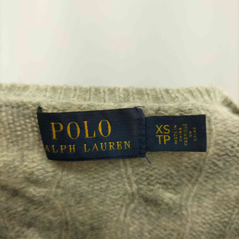 ポロラルフローレン POLO RALPH LAUREN スモールポニー刺繍 Vネック ケーブルニット レディース JPN:XS