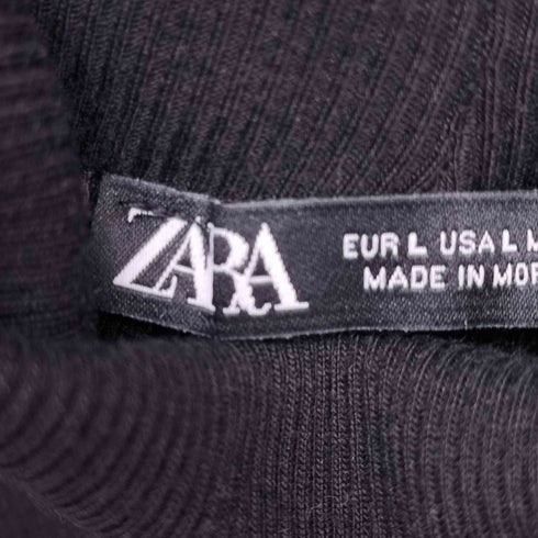 ザラ ZARA 異素材切替ハイネックニットワンピース レディース import:L