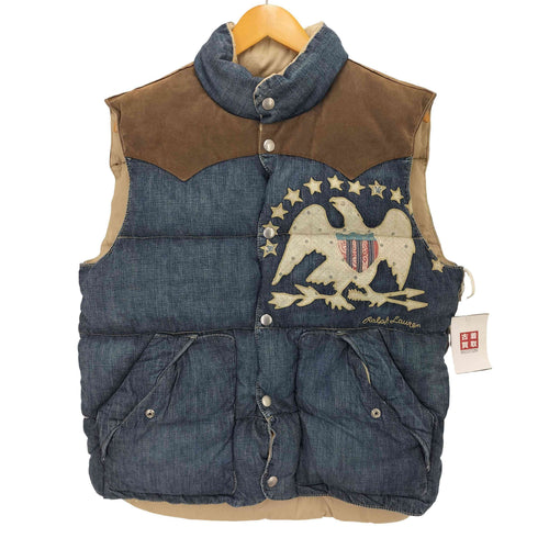デニムアンドサプライ ラルフローレン DENIM & SUPPLY RALPH LAUREN イーグルデザイン 異素材切替インディゴダウンベスト Y2K メンズ JPN:M