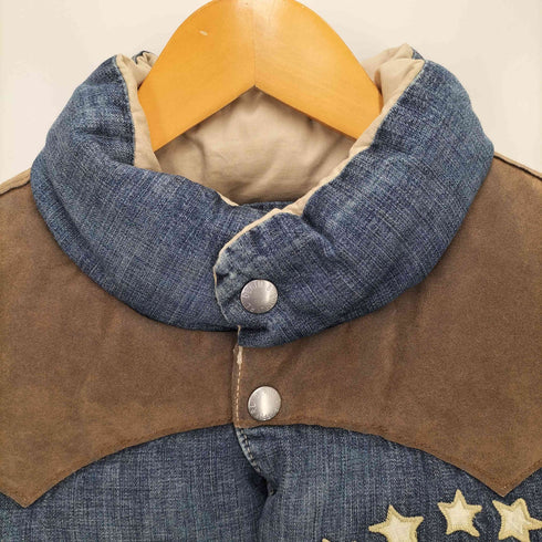 デニムアンドサプライ ラルフローレン DENIM & SUPPLY RALPH LAUREN イーグルデザイン 異素材切替インディゴダウンベスト Y2K メンズ JPN:M