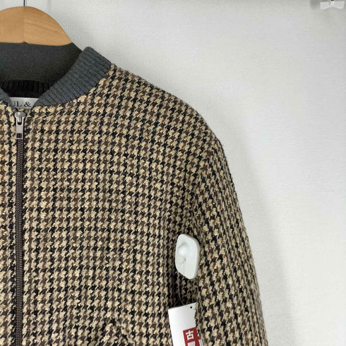 ポールアンドジョー PAUL&JOE フランス製 裏地キルティング 千鳥格子柄 クロップド ウールブルゾン レディース FR:38