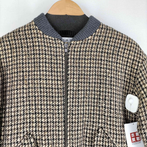 ポールアンドジョー PAUL&JOE フランス製 裏地キルティング 千鳥格子柄 クロップド ウールブルゾン レディース FR:38