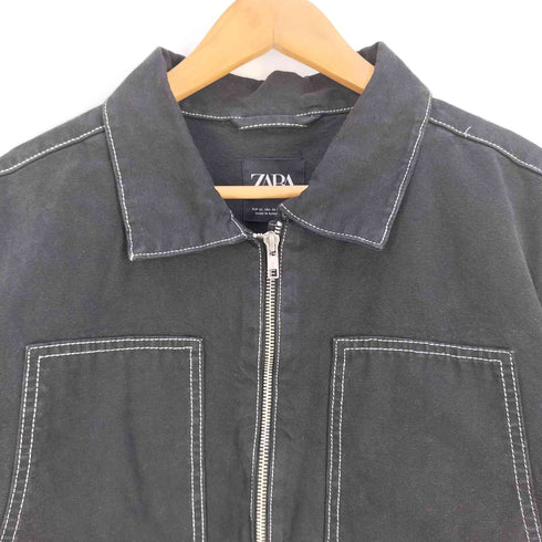 ザラ ZARA コントラスト トップステッチ ジャケット メンズ import:XL