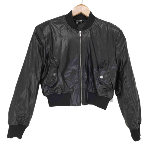エイチアンドエム H&M フェイクレザージップジャケット Y2K レディース
