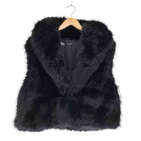 ザラ ZARA クロップド フェイクファー ベスト レディース JPN:M