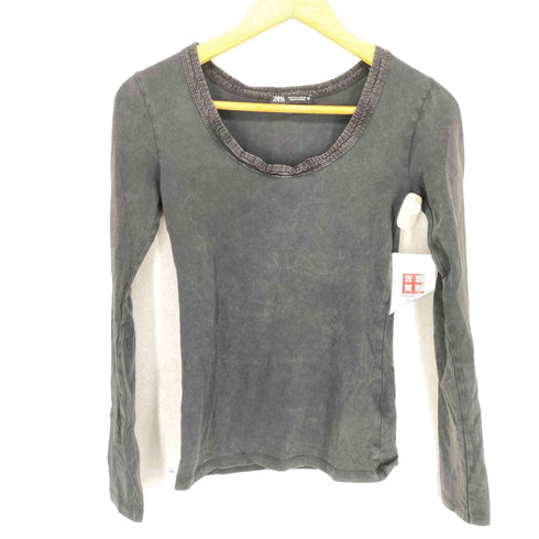 ザラ ZARA ウォッシュ加工タートルネックTシャツ レディース JPN:S