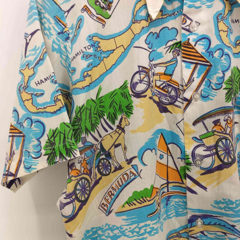 ENGLISH SPORTS WEAR 半袖 総柄 シャツ メンズ