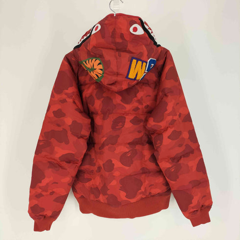 アベイシングエイプ A BATHING APE Red Camo Full-Zip Shark Down Jacket シャーク フルジップ ダウン ジャケット メンズ JPN:L