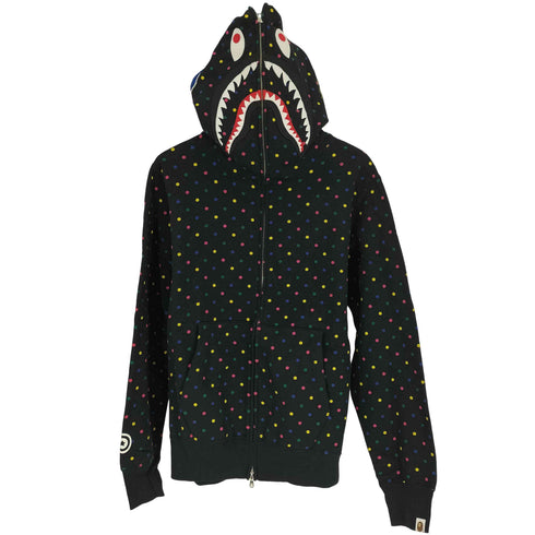 アベイシングエイプ A BATHING APE DOT MULTI COLOR SHARK FULL ZIP HOODIE マルチカラー ドット シャーク フルジップ パーカー メンズ JPN:L