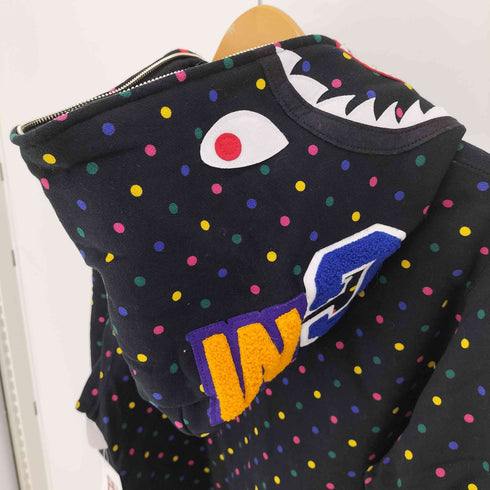 アベイシングエイプ A BATHING APE DOT MULTI COLOR SHARK FULL ZIP HOODIE マルチカラー ドット シャーク フルジップ パーカー メンズ JPN:L