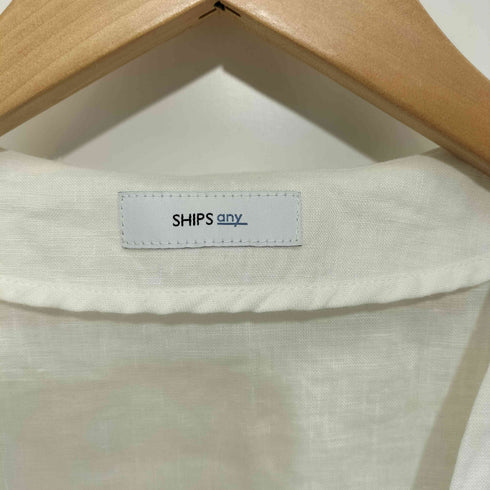 シップス SHIPS any:〈ウォッシャブル〉リネン チビフリル パフ シャツ ブラウス レディース ONE SIZE