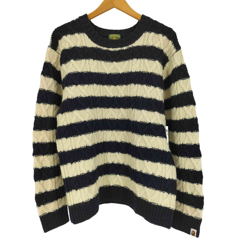 アベイシングエイプ A BATHING APE ボーダー クルーネック ケーブル ニット メンズ JPN:M
