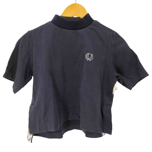 フレッドペリー FRED PERRY MOCK NECK T-SHIRT ロゴワッペンクロップドモックネックTシャツ レディース UK:10