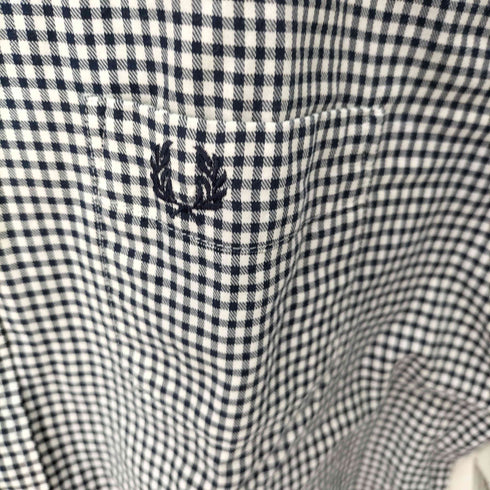 フレッドペリー FRED PERRY B/D SHIRT ロゴ刺繍 ギンガムチェックL/Sシャツ メンズ JPN:L