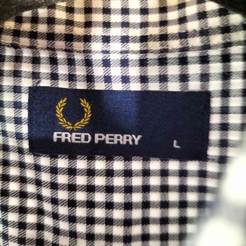 フレッドペリー FRED PERRY B/D SHIRT ロゴ刺繍 ギンガムチェックL/Sシャツ メンズ JPN:L