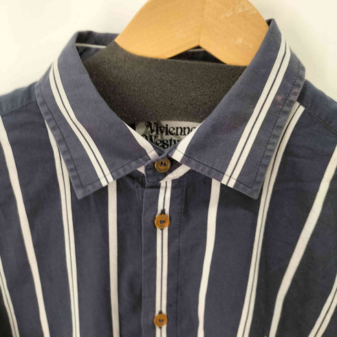 ヴィヴィアンウエストウッドマン Vivienne Westwood MAN オーブ刺繍 L/Sストライプシャツ メンズ JPN:46