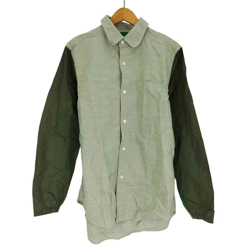 ガンリュウ GANRYU AD2013 14SS 異素材 切替 レギュラーカラー L/S シャツ ナイロン メンズ JPN:M
