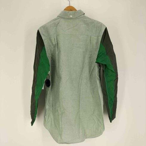 ガンリュウ GANRYU AD2013 14SS 異素材 切替 レギュラーカラー L/S シャツ ナイロン メンズ JPN:M
