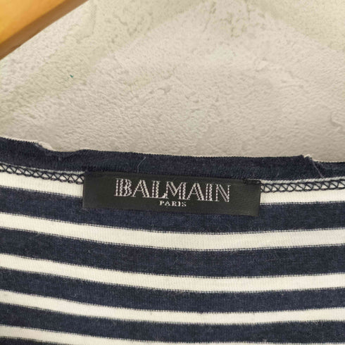 バルマンパリ BALMAIN PARIS ダメージ加工 ボーダーカットソー レディース import:XS