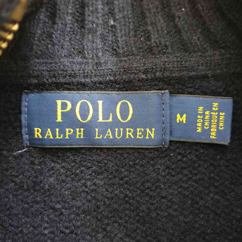 ポロラルフローレン POLO RALPH LAUREN ビッグポニー アームナンバリング刺繍 エルボーパッチ ウール ドライバーズニット メンズ import:M