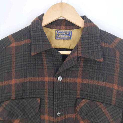 ペンドルトン PENDLETON 50s チェック柄 ウール 開襟 オープンカラーシャツ メンズ import:M