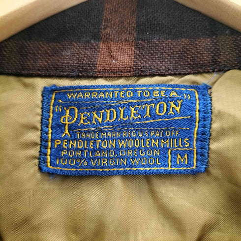 ペンドルトン PENDLETON 50s チェック柄 ウール 開襟 オープンカラーシャツ メンズ import:M