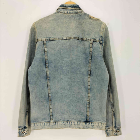ザラ ZARA スタッズ ダメージ加工 デニムジャケット メンズ import:M