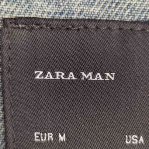 ザラ ZARA スタッズ ダメージ加工 デニムジャケット メンズ import:M