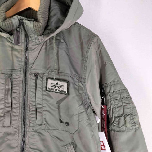 アルファインダストリーズ ALPHA INDUSTRIES フーデッドリブジャケット フライトジャケット THERMOLITE メンズ import:L