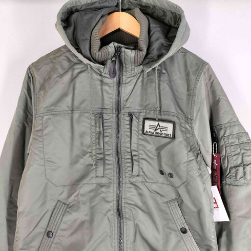 アルファインダストリーズ ALPHA INDUSTRIES フーデッドリブジャケット フライトジャケット THERMOLITE メンズ import:L