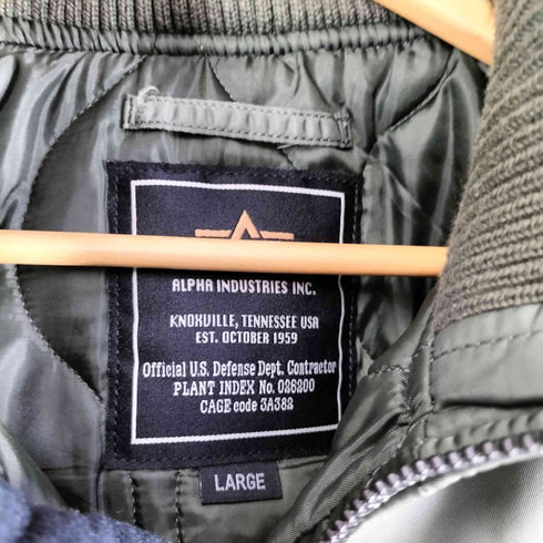 アルファインダストリーズ ALPHA INDUSTRIES フーデッドリブジャケット フライトジャケット THERMOLITE メンズ import:L