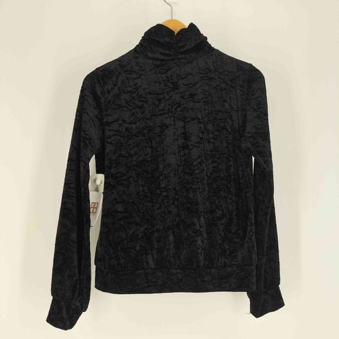 BLONDE GIRL レース 切替 ベルベット ジップアップ トップ レディース