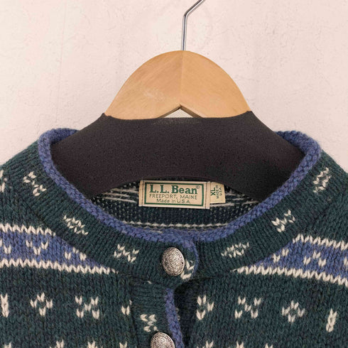 エルエルビーン L.L.Bean USA製 ノルディック ハーフボタン カーディガン レディース import:XL