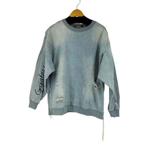 ザラ ZARA ダメージ加工 デニムスウェット メンズ US L