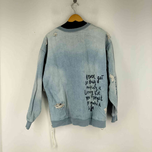 ザラ ZARA ダメージ加工 デニムスウェット メンズ US L