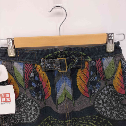 ケンゾージーンズ KENZO JEANS 90S 北斎タグ 総柄 デニム ミニ スカート レディース EUR:38