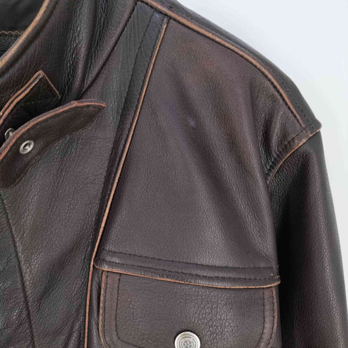 ハーレーダビッドソン HARLEY-DAVIDSON チンスト マルチポケット レザージャケット メンズ 4XL