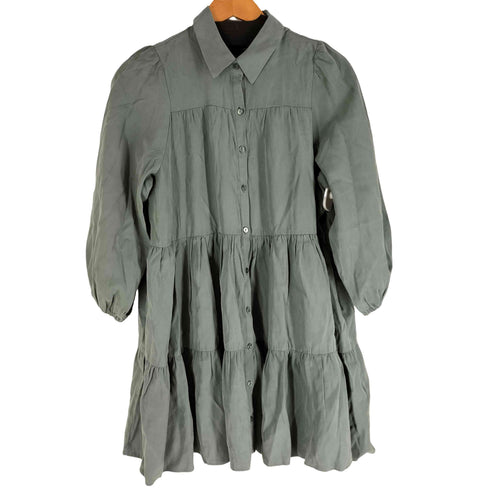 ザラ ZARA ティアードシャツチュニックワンピース レディース import:M