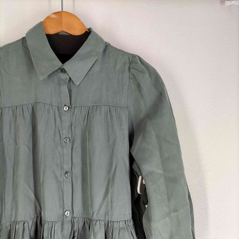 ザラ ZARA ティアードシャツチュニックワンピース レディース import:M