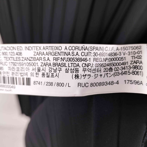 ザラ ZARA 長袖レース シフォンプリーツ ロングワンピース レディース import:L
